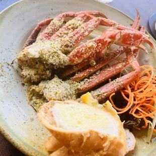 Charbroiled Crab Legs with Parmesan Cheese