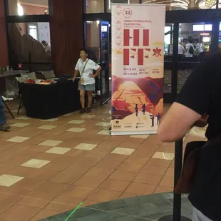 In line to see a film