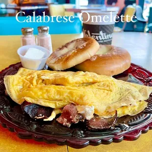 The Calabrese aka Salami &amp; Cream Cheese Omelette