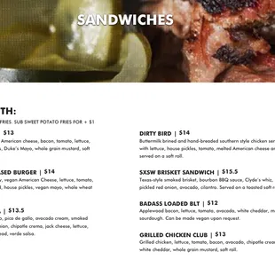 Sandwich Menu