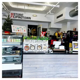 the front counter of a restaurant