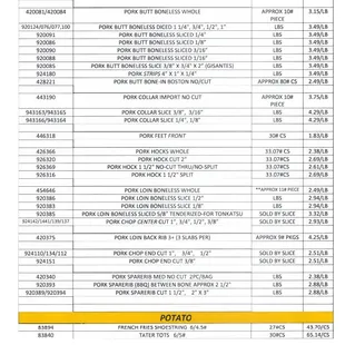 Prices as of November 4, 2021. Prices may change, call to prices.