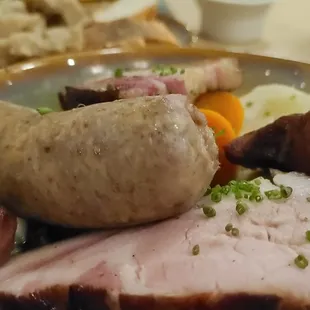 Potée Savoyarde - Alpine-style pork stew of smoked pork loin, diot sausage, bacon, cabbage and buckwheat noodles - $45.00