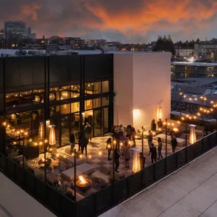 High 5ive rooftop at dusk.