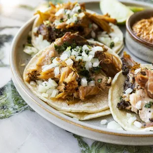 Carnitas street tacos.