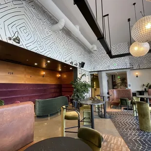 the lobby of a hotel