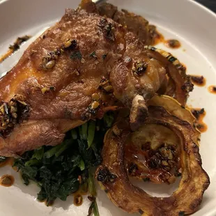 Chicken with a pumpkin spice mole...yummy!