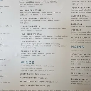 Opening menu