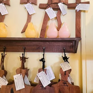 a variety of wooden utensils