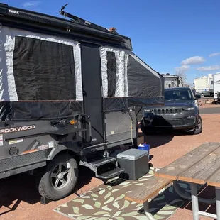 Pull through campsites