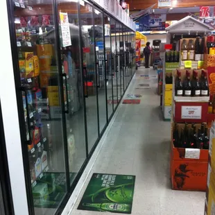 To the right of beer cooler 32.