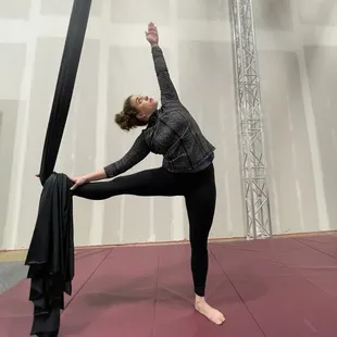 Aerial arts conditioning is a fun workout for newbies and pros alike!