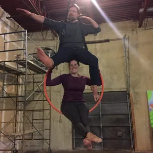 Partner work in the hoop!