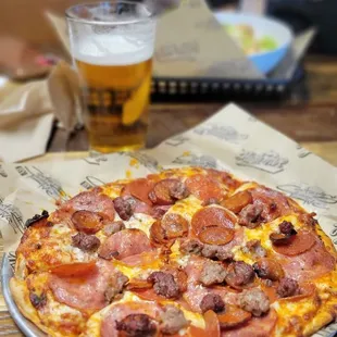 All meat pizza