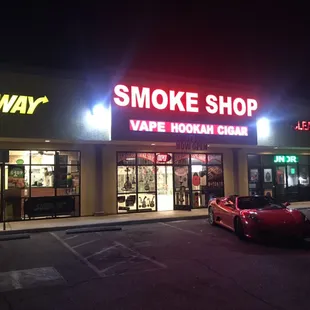 Buy 1 get 50% off vape and most everything in store. Huge smoke shop like a smokers super market Biggest glass shop Ferrari pic outside