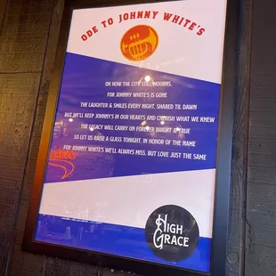 The Ode to Johnny Whites at High Grace NOLA.