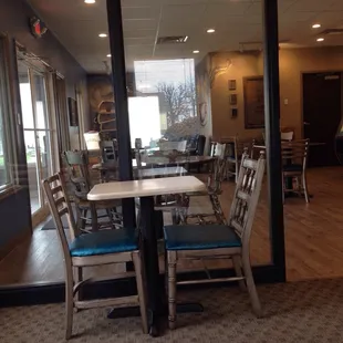 A view from side room looking into the cafe