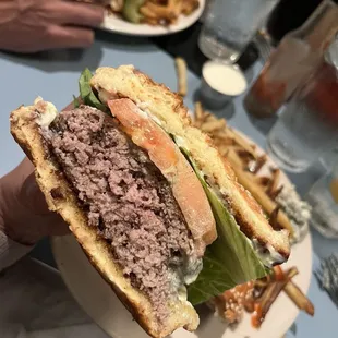 Fat cross cut of The Flat Top Burger