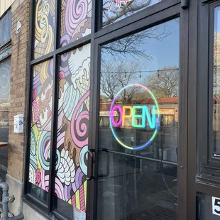 Look for this door and the open sign