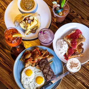 Weekend Brunch. Savory and sweet options and a loaded Bloody Mary!