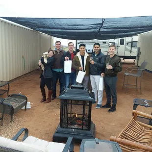 Military battle buddies came to visit.