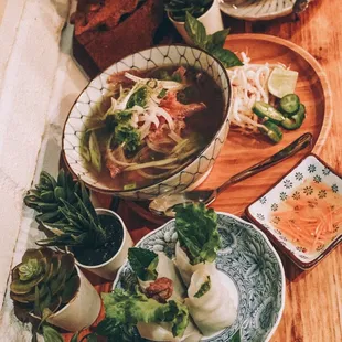 Ph bò (beef pho), ph cun (pho rolls) and chè ht sen (lotus dessert soup)