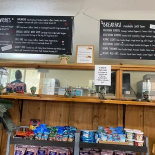 menus on the wall