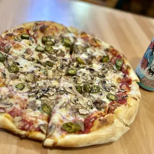 The Mini-Super with red onions and mushrooms minus the pepperoni !