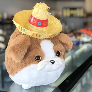 a stuffed dog wearing a sombren