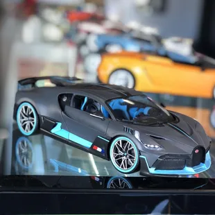 a toy car on display