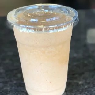 Fruit Smoothie, peach with a splash of strawberry