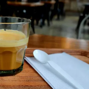 Steamy and fresh Columbian cortado