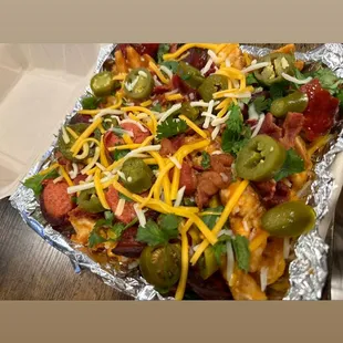 a tray of food on a table