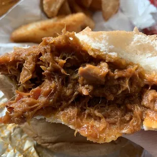 BBQ sandwich (no slaw)  I recommend ordering a jumbo!