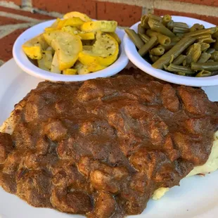 Beef Tips over mashed potatoes