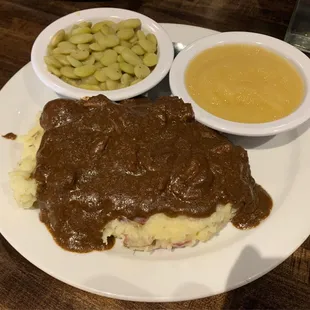 Beef Tips over Mashed Potatoes