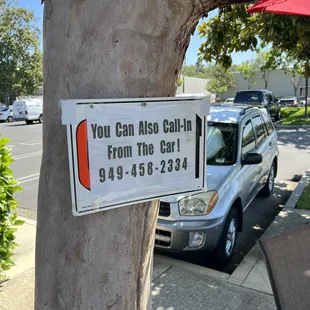 you can also callin from the car
