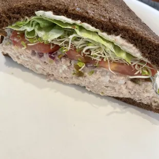 Tuna sandwich on squaw, excellent