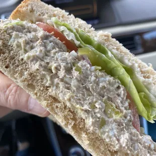 My yummy tuna sandwich on wheat!