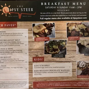 Breakfast menu