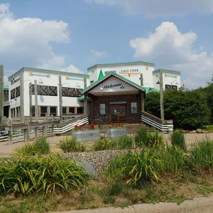 the front of the building