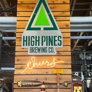 a neon sign for the brewery