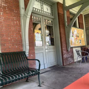 The outside entrance closer to the train station.