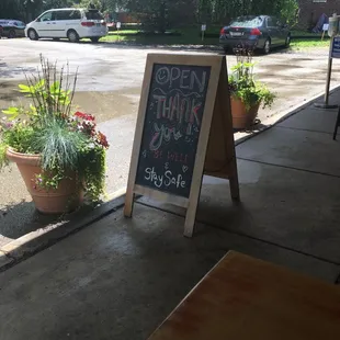 The OPEN sign out front.