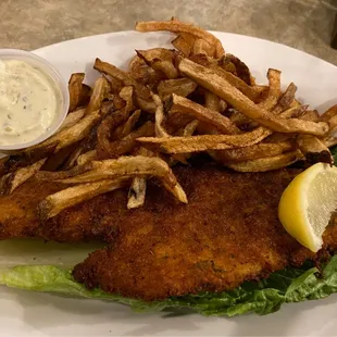 Fried Fish dinner with French fries