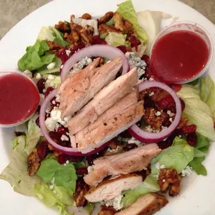 Chicken cranberry and walnut salad for lunch.