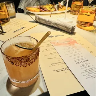 Menu and table