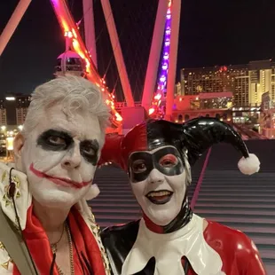 The highroller behind us at a monorail station on Halloween.