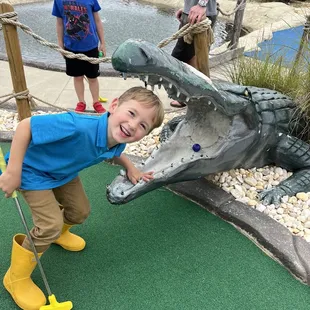 Working on his short game!