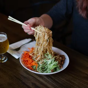 Zhajiang Noodles - Noodles with Fried bean meat sauce 炸醬麵